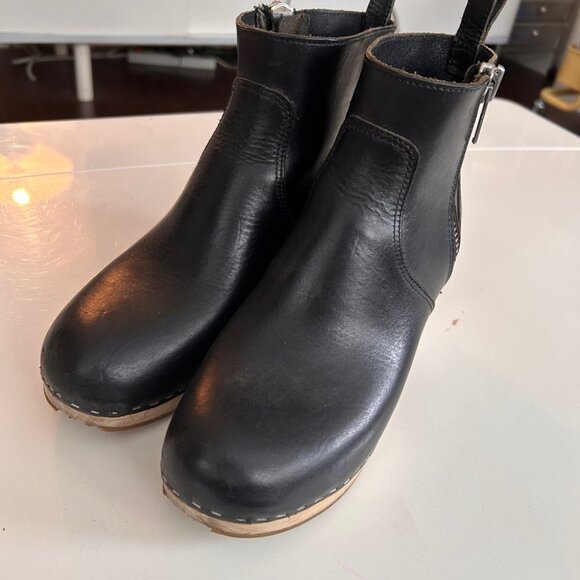 Black Swedish Hasbeens ‘Zip it Emy’ Ankle Boots with Zip Size 8.5 - Picture 8 of 11